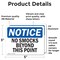 Signmission No Smocks Beyond This Point OSHA Notice Sign, Vinyl Decal, 5in W x 3.5in L, 2PK OS-2PACK-NS-D-35-L-14798 - alternate 2